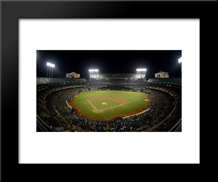Oakland Coliseum 20x24 Black Modern Wood Framed Art Print Poster