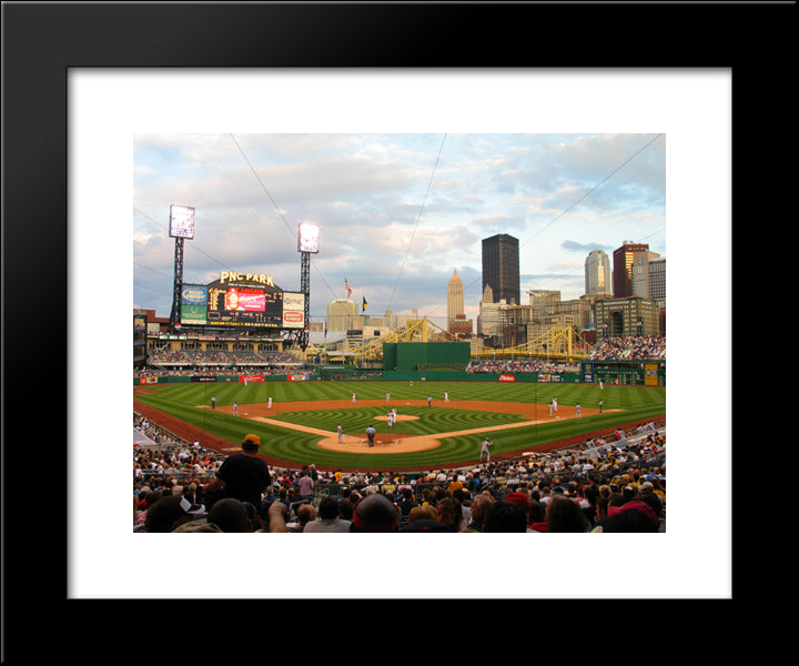 Pnc Park 20x24 Black Modern Wood Framed Art Print Poster
