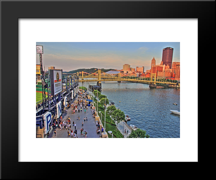 Pnc Park 20x24 Black Modern Wood Framed Art Print Poster
