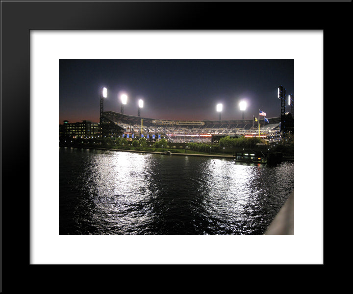 Pnc Park 20x24 Black Modern Wood Framed Art Print Poster