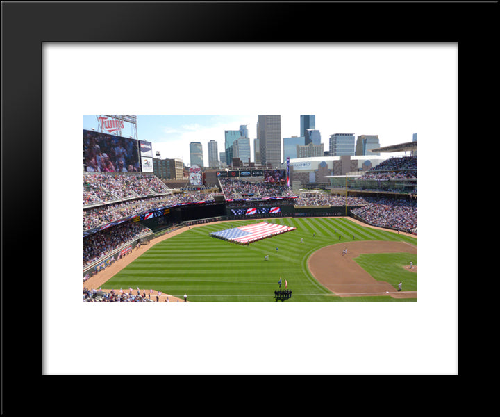 Target Field 20x24 Black Modern Wood Framed Art Print Poster