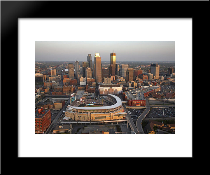 Target Field 20x24 Black Modern Wood Framed Art Print Poster