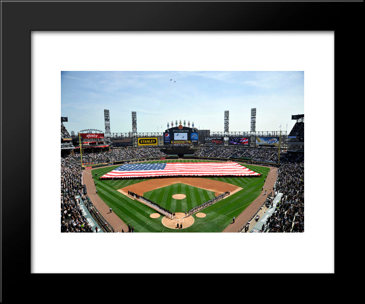 U.S. Cellular Field 20x24 Black Modern Wood Framed Art Print Poster