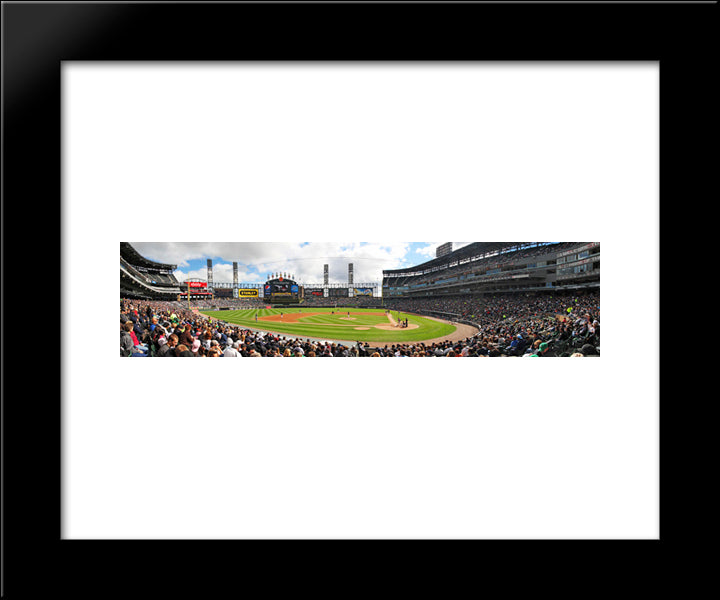 U.S. Cellular Field 20x24 Black Modern Wood Framed Art Print Poster