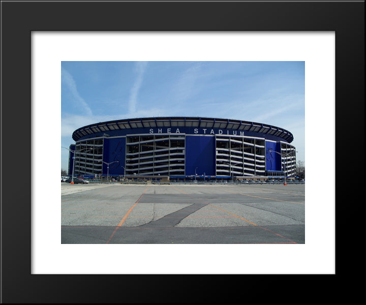 Shea Stadium 20x24 Black Modern Wood Framed Art Print Poster