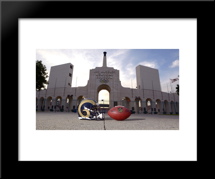 Los Angeles Memorial Coliseum 20x24 Black Modern Wood Framed Art Print Poster