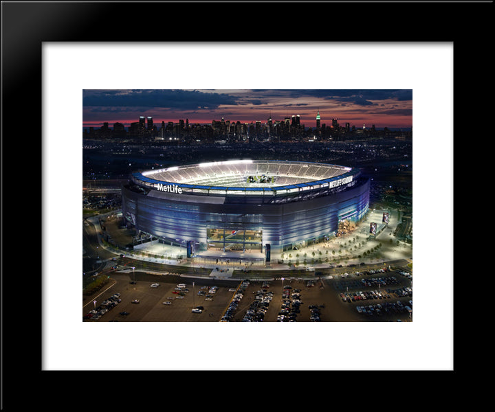 Metlife Stadium 20x24 Black Modern Wood Framed Art Print Poster