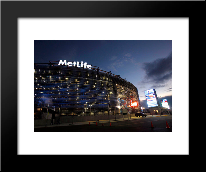 Metlife Stadium 20x24 Black Modern Wood Framed Art Print Poster