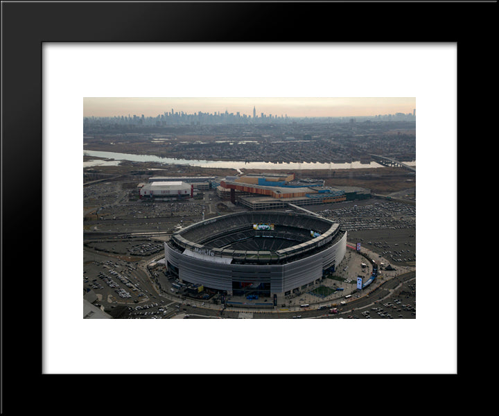 Metlife Stadium 20x24 Black Modern Wood Framed Art Print Poster