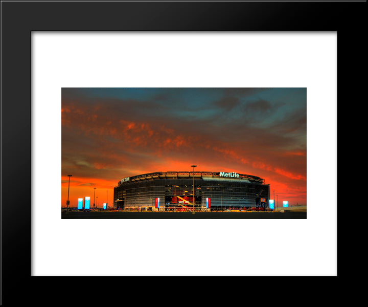 Metlife Stadium 20x24 Black Modern Wood Framed Art Print Poster