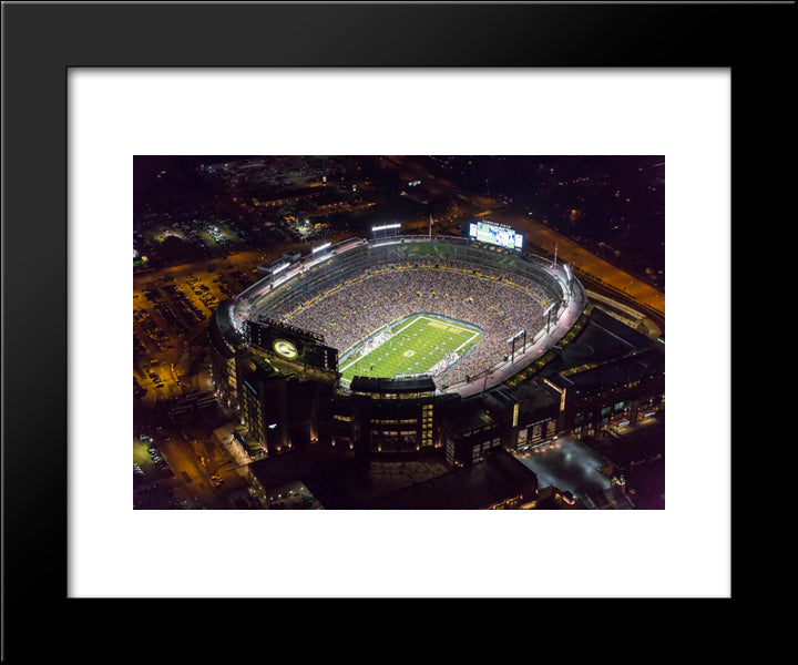 Lambeau Field 20x24 Black Modern Wood Framed Art Print Poster