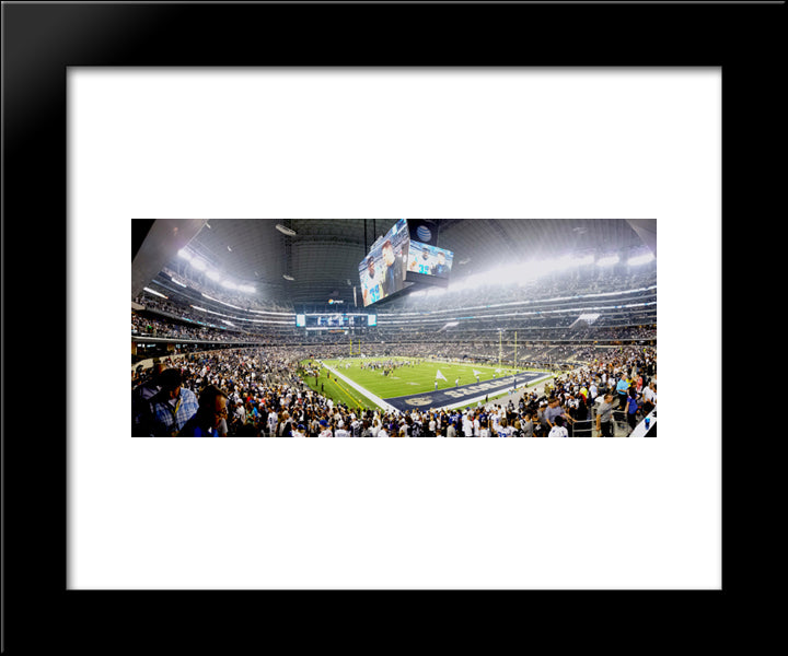 At&T Stadium 20x24 Black Modern Wood Framed Art Print Poster