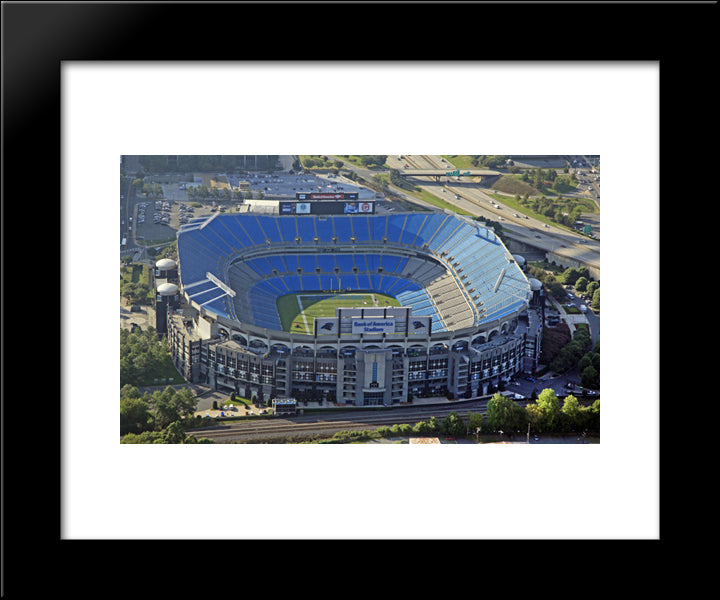 Bank Of America Stadium 20x24 Black Modern Wood Framed Art Print Poster