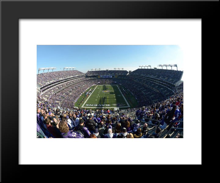 M&T Bank Stadium 20x24 Black Modern Wood Framed Art Print Poster