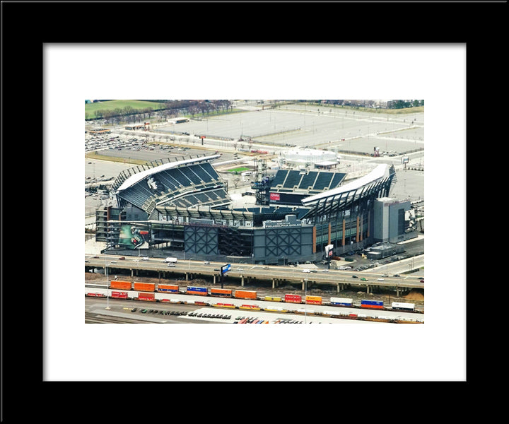 Lincoln Financial Field 20x24 Black Modern Wood Framed Art Print Poster