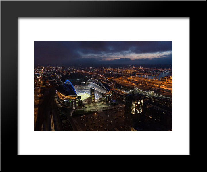 Centurylink Field 20x24 Black Modern Wood Framed Art Print Poster