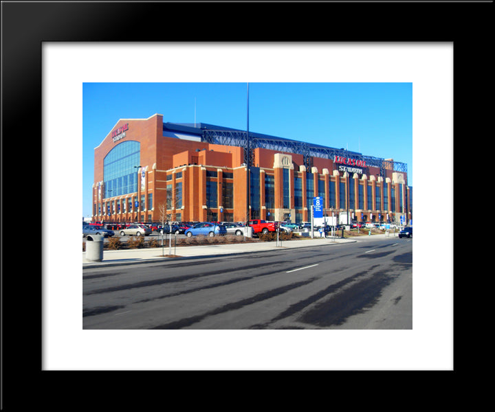 Lucas Oil Stadium 20x24 Black Modern Wood Framed Art Print Poster