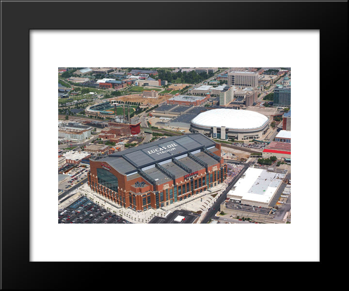 Lucas Oil Stadium 20x24 Black Modern Wood Framed Art Print Poster