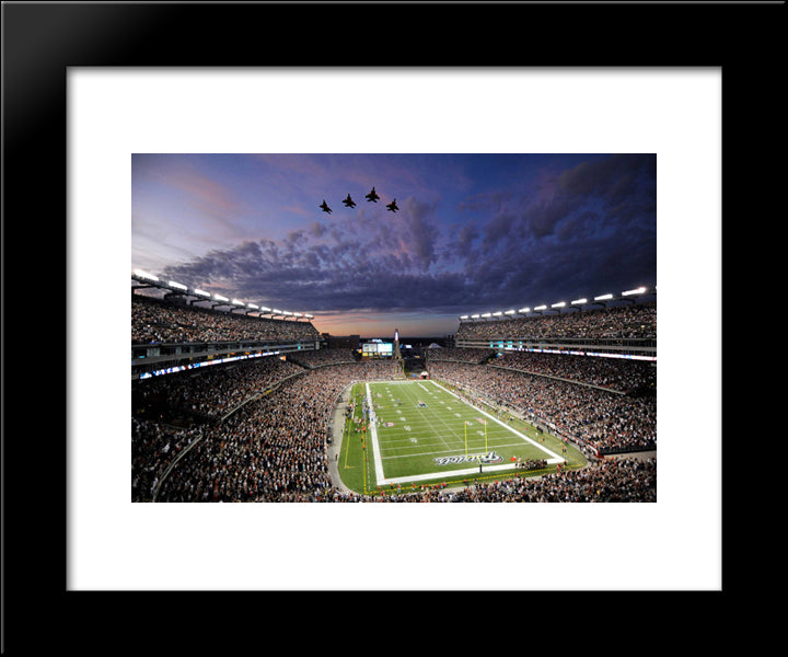 Gillette Stadium 20x24 Black Modern Wood Framed Art Print Poster