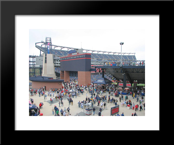Gillette Stadium 20x24 Black Modern Wood Framed Art Print Poster
