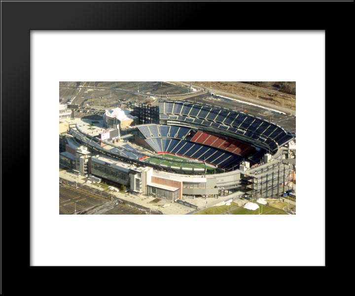 Gillette Stadium 20x24 Black Modern Wood Framed Art Print Poster