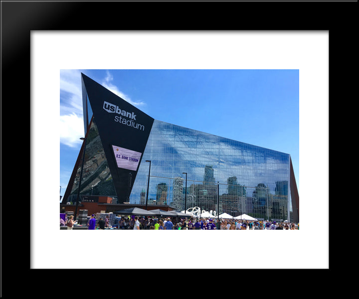 U.S. Bank Stadium 20x24 Black Modern Wood Framed Art Print Poster