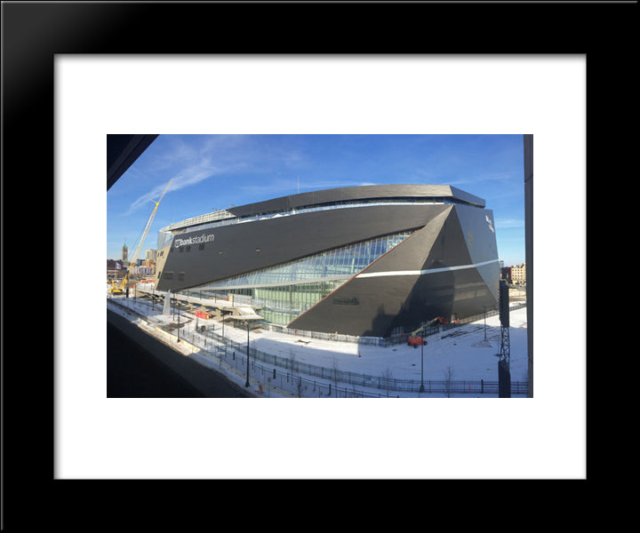 U.S. Bank Stadium 20x24 Black Modern Wood Framed Art Print Poster