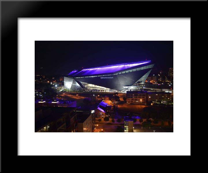 U.S. Bank Stadium 20x24 Black Modern Wood Framed Art Print Poster