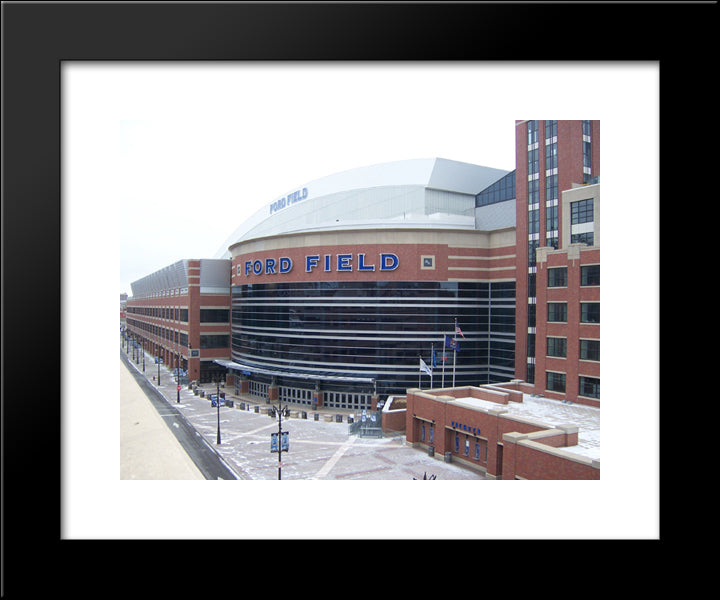Ford Field 20x24 Black Modern Wood Framed Art Print Poster