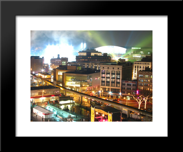 Ford Field 20x24 Black Modern Wood Framed Art Print Poster