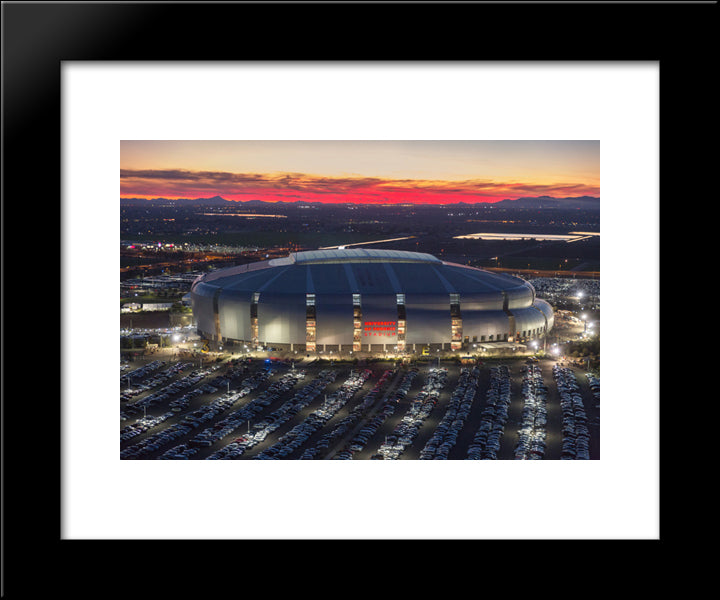 University Of Phoenix Stadium 20x24 Black Modern Wood Framed Art Print Poster