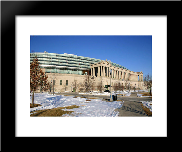 Soldier Field 20x24 Black Modern Wood Framed Art Print Poster
