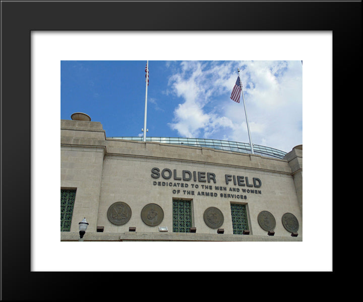 Soldier Field 20x24 Black Modern Wood Framed Art Print Poster