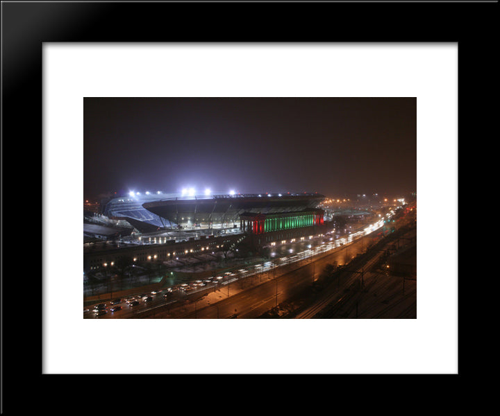 Soldier Field 20x24 Black Modern Wood Framed Art Print Poster