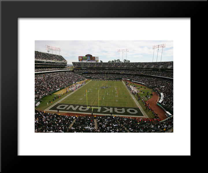 Oakland Alameda Stadium 20x24 Black Modern Wood Framed Art Print Poster