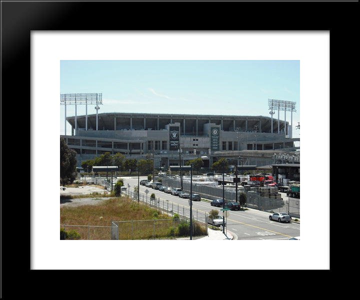 Oakland Alameda Stadium 20x24 Black Modern Wood Framed Art Print Poster