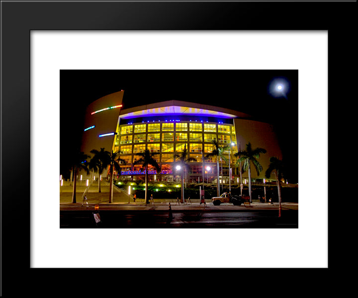 American Airlines Arena 20x24 Black Modern Wood Framed Art Print Poster