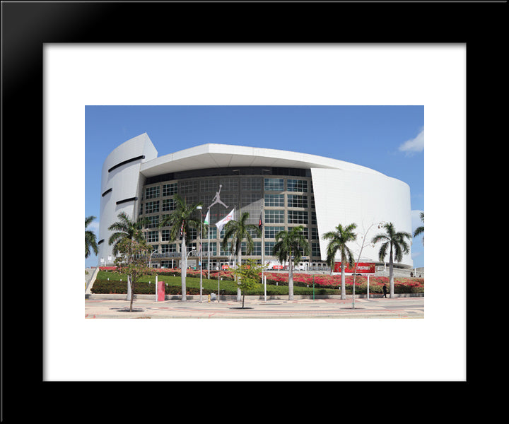 American Airlines Arena 20x24 Black Modern Wood Framed Art Print Poster