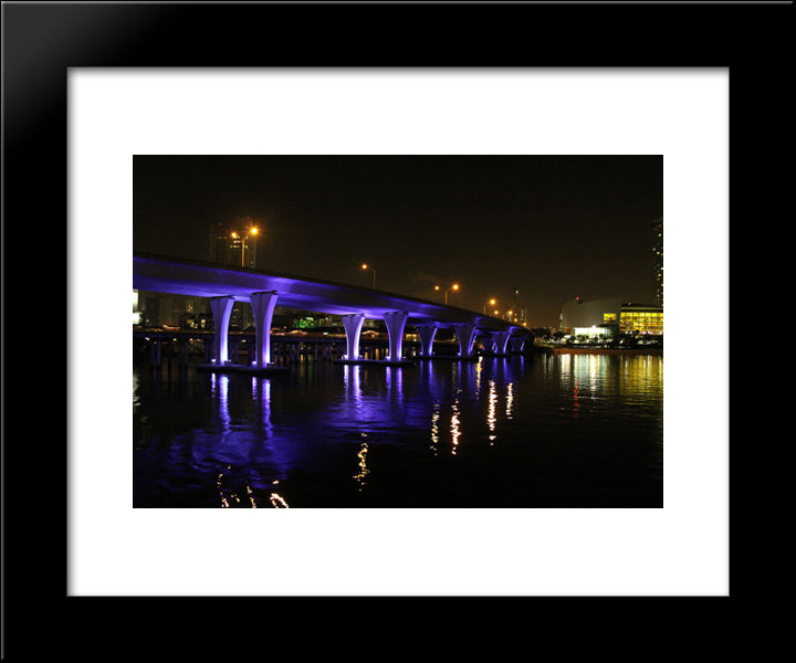American Airlines Arena 20x24 Black Modern Wood Framed Art Print Poster