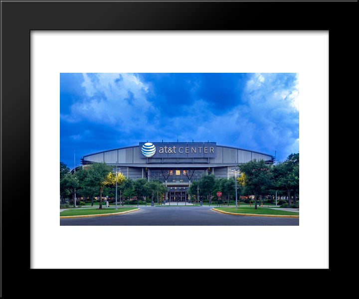 At&T Center 20x24 Black Modern Wood Framed Art Print Poster