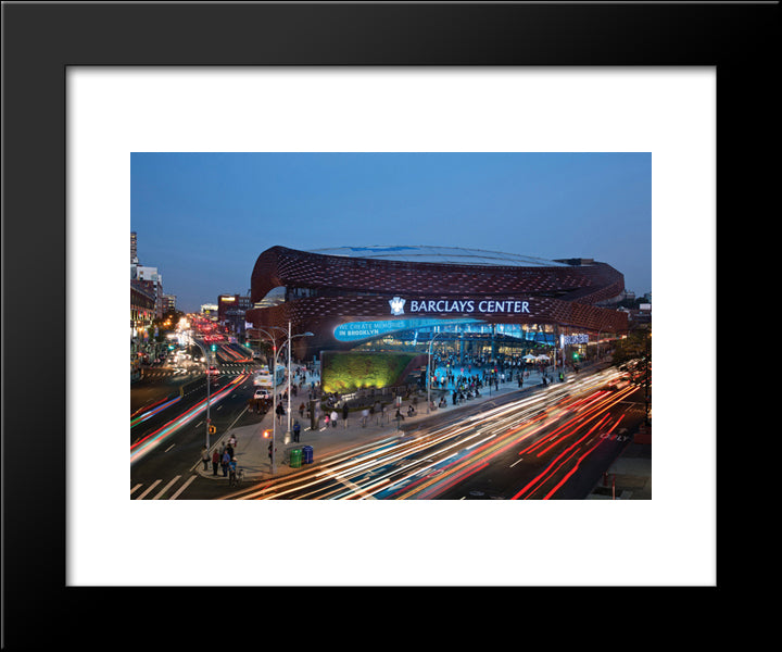 Barclays Center 20x24 Black Modern Wood Framed Art Print Poster