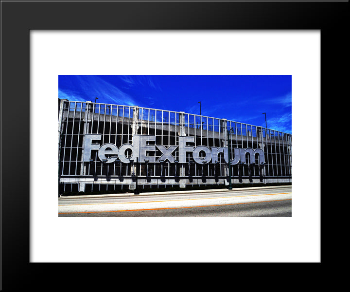 Fedex Forum 20x24 Black Modern Wood Framed Art Print Poster