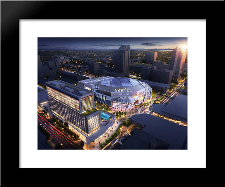 Golden 1 Center 20x24 Black Modern Wood Framed Art Print Poster