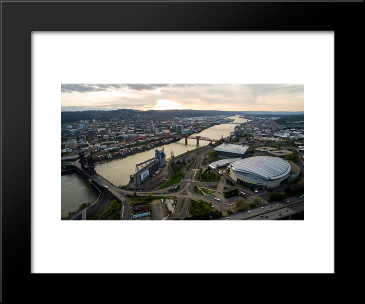 Moda Center 20x24 Black Modern Wood Framed Art Print Poster