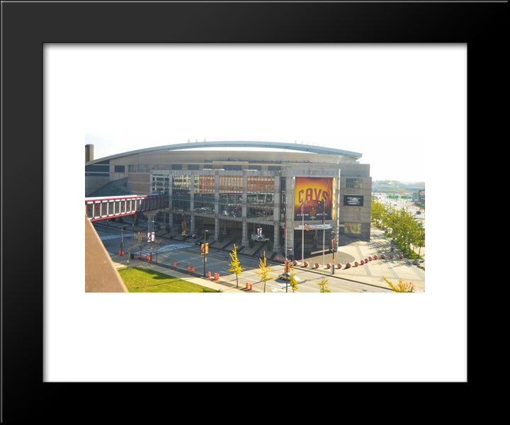 Quicken Loans Arena 20x24 Black Modern Wood Framed Art Print Poster