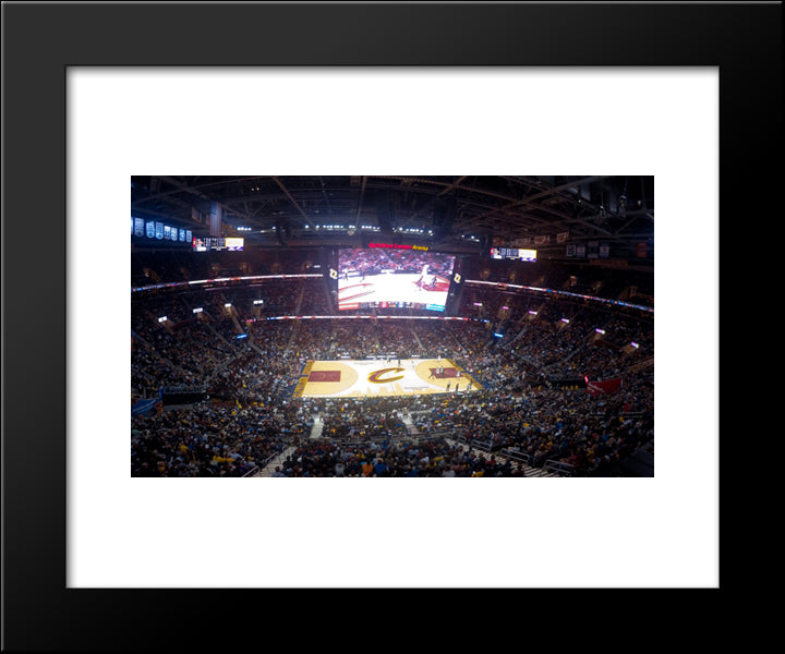 Quicken Loans Arena 20x24 Black Modern Wood Framed Art Print Poster