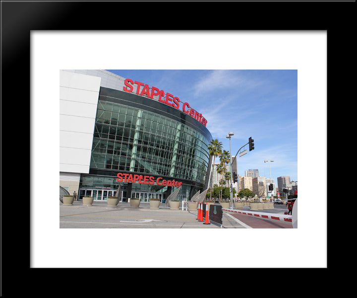 Staples Center 20x24 Black Modern Wood Framed Art Print Poster