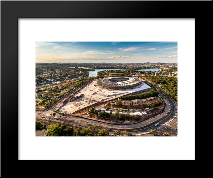 Mineirao Stadium 20x24 Black Modern Wood Framed Art Print Poster
