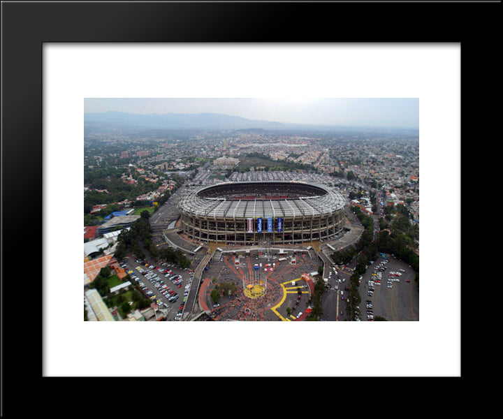 Azteca Stadium 20x24 Black Modern Wood Framed Art Print Poster