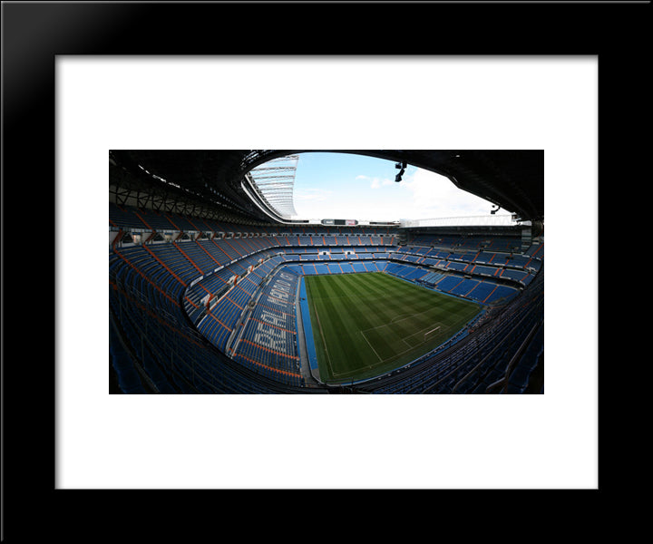 Real Madrid Stadium 20x24 Black Modern Wood Framed Art Print Poster